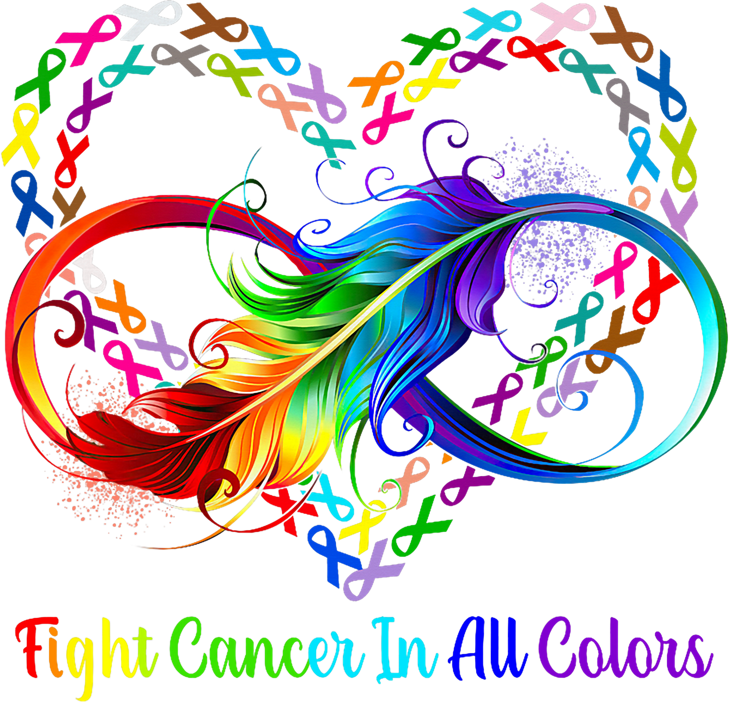 FIGHT CANCER IN ALL COLORS FEATHER