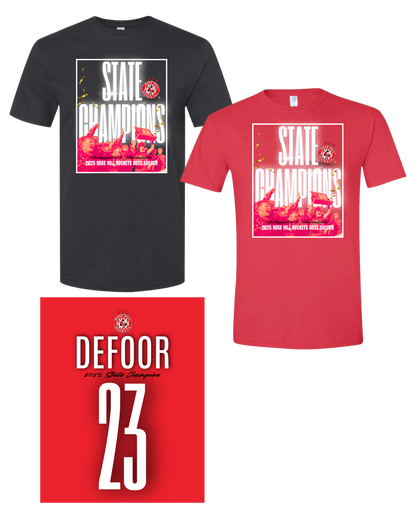 Rose Hill Rockets Boys Soccer Championship T-Shirt - White Design 2