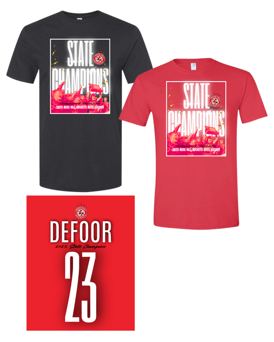 Rose Hill Rockets Boys Soccer Championship T-Shirt - White Design 2