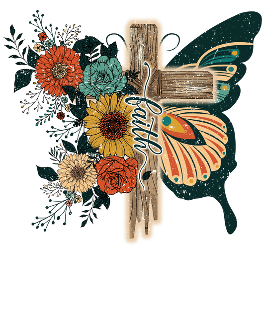 Faith Design with Butterfly & Cross