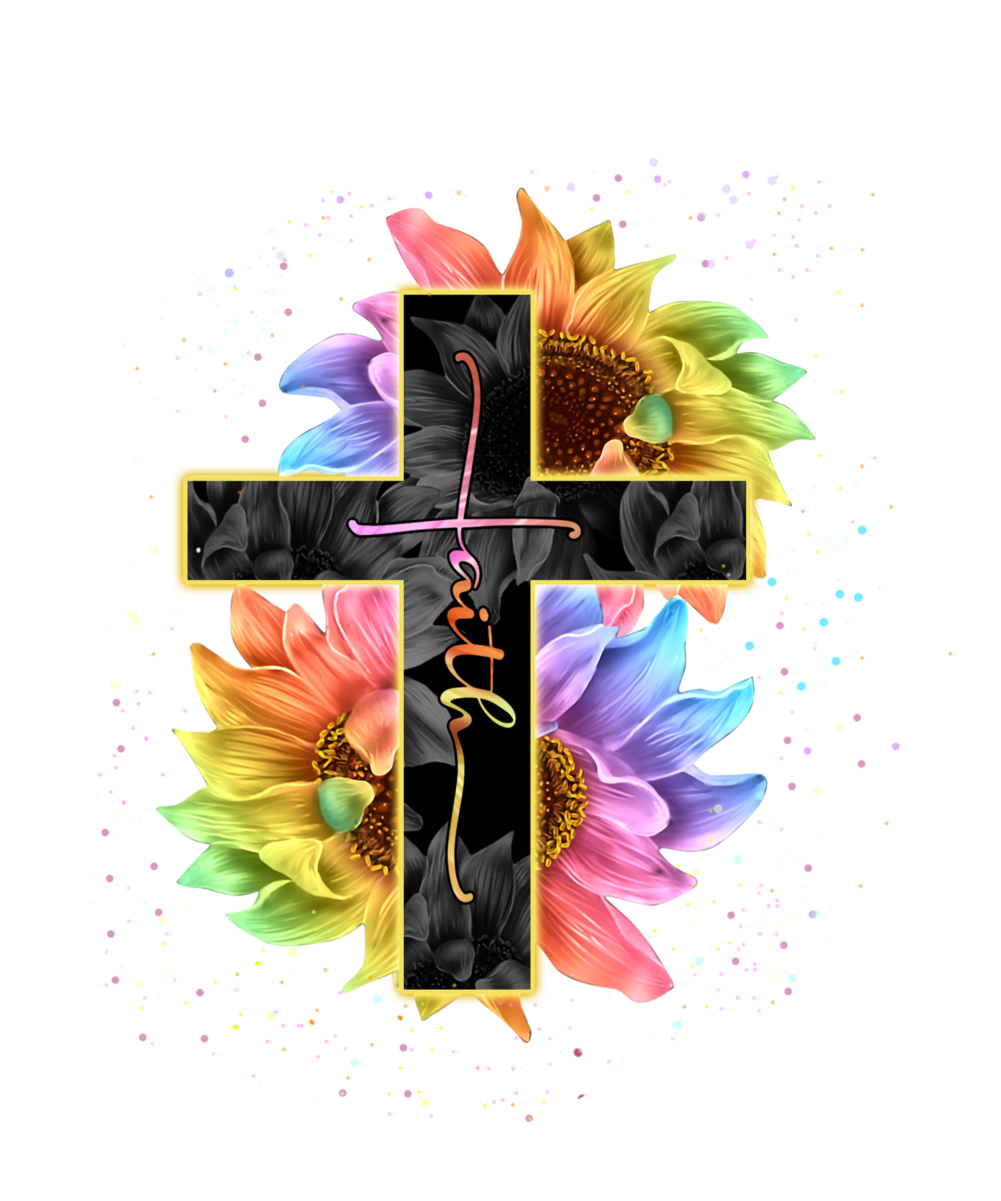 Faith with Sunflowers & Cross
