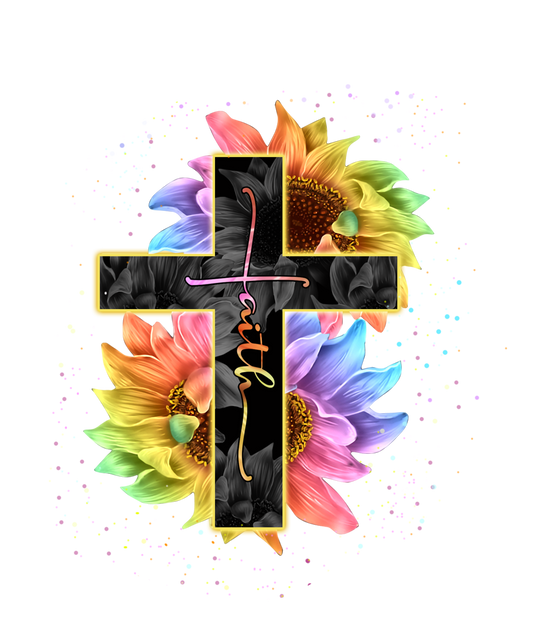 Faith with Sunflowers & Cross