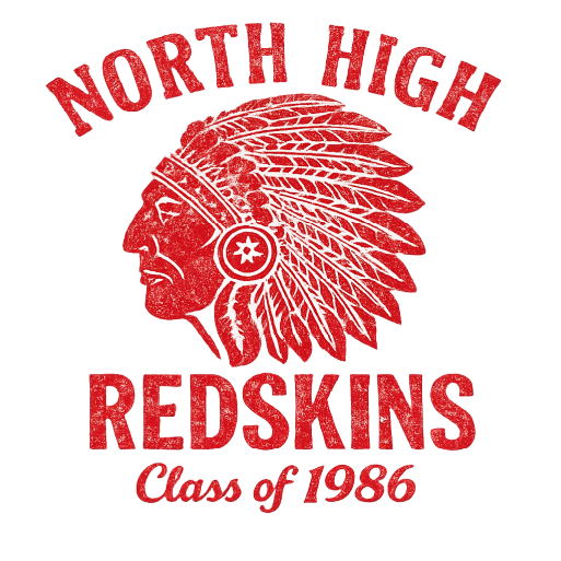 NORTH HIGH RETRO REDSKINS DESIGN - WITH OR WITHOUT GRADUATING CLASS