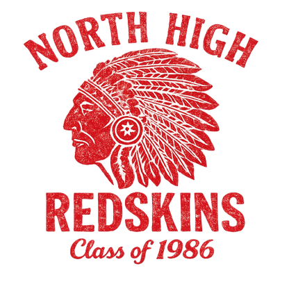 NORTH HIGH RETRO REDSKINS DESIGN - WITH OR WITHOUT GRADUATING CLASS